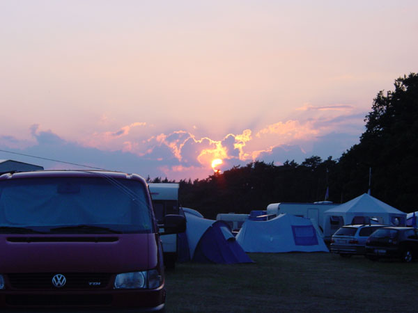 Sunset over the campground
